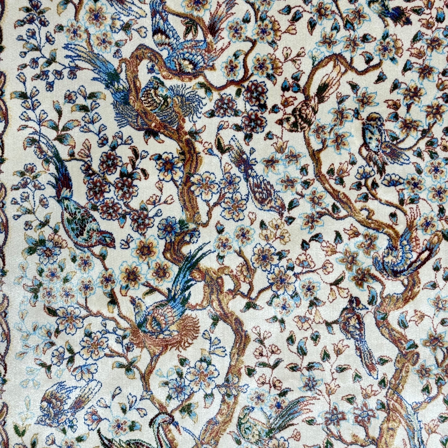 Persian Silk Birds & Flowers Rug 3 ft x 5 ft | 1600 Reeds