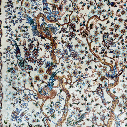 Persian Silk Birds & Flowers Rug 3 ft x 5 ft | 1600 Reeds