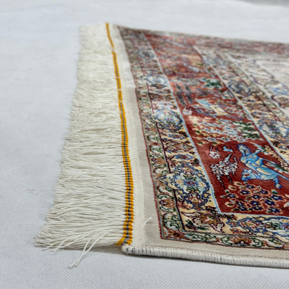 Persian Silk Birds & Flowers Rug 3 ft x 5 ft | 1600 Reeds