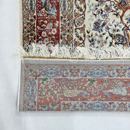 Persian Silk Birds & Flowers Rug 3 ft x 5 ft | 1600 Reeds