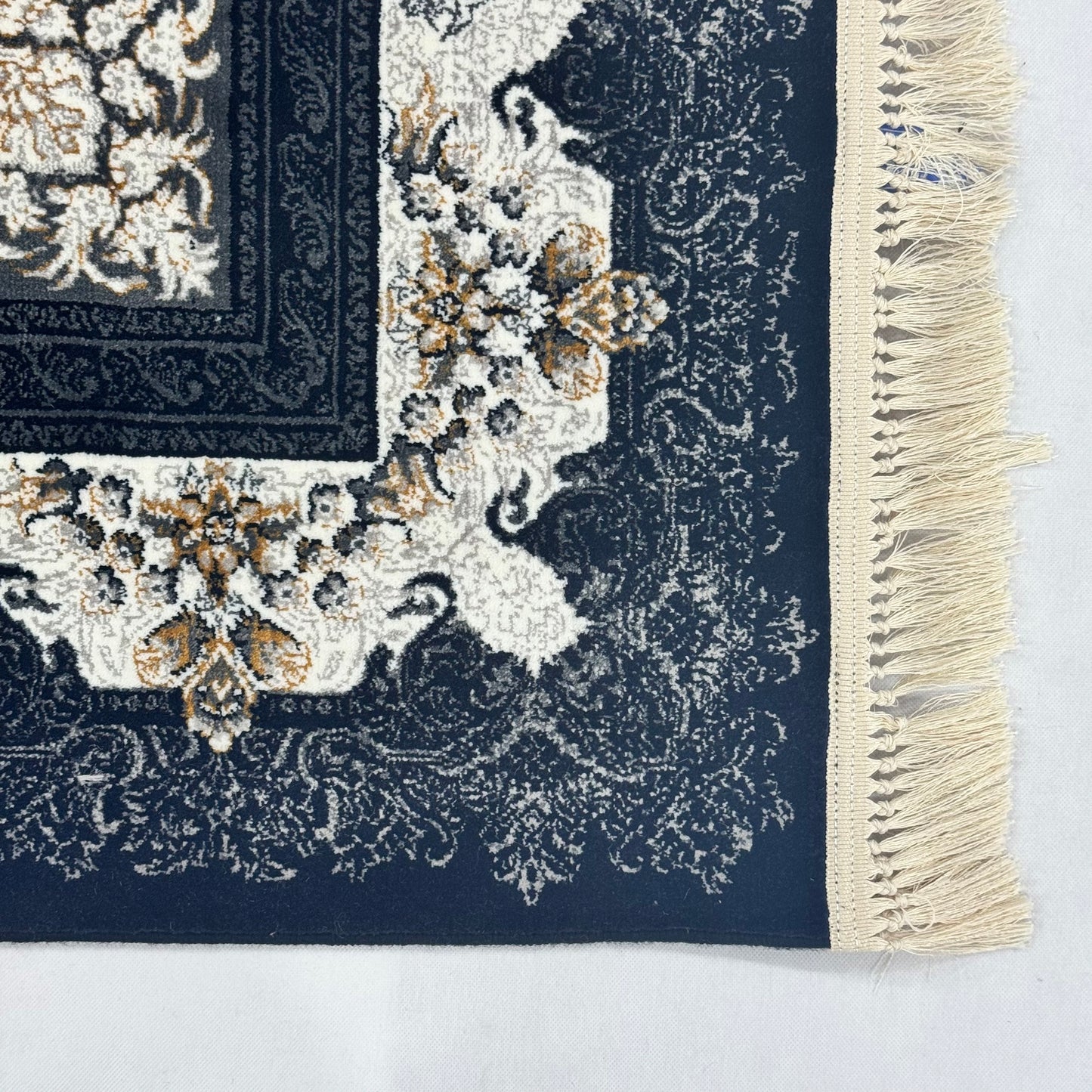 7 ft x 10 ft Navy Persian 700 Reed Acrylic Rug, Nain Medallion Carpet