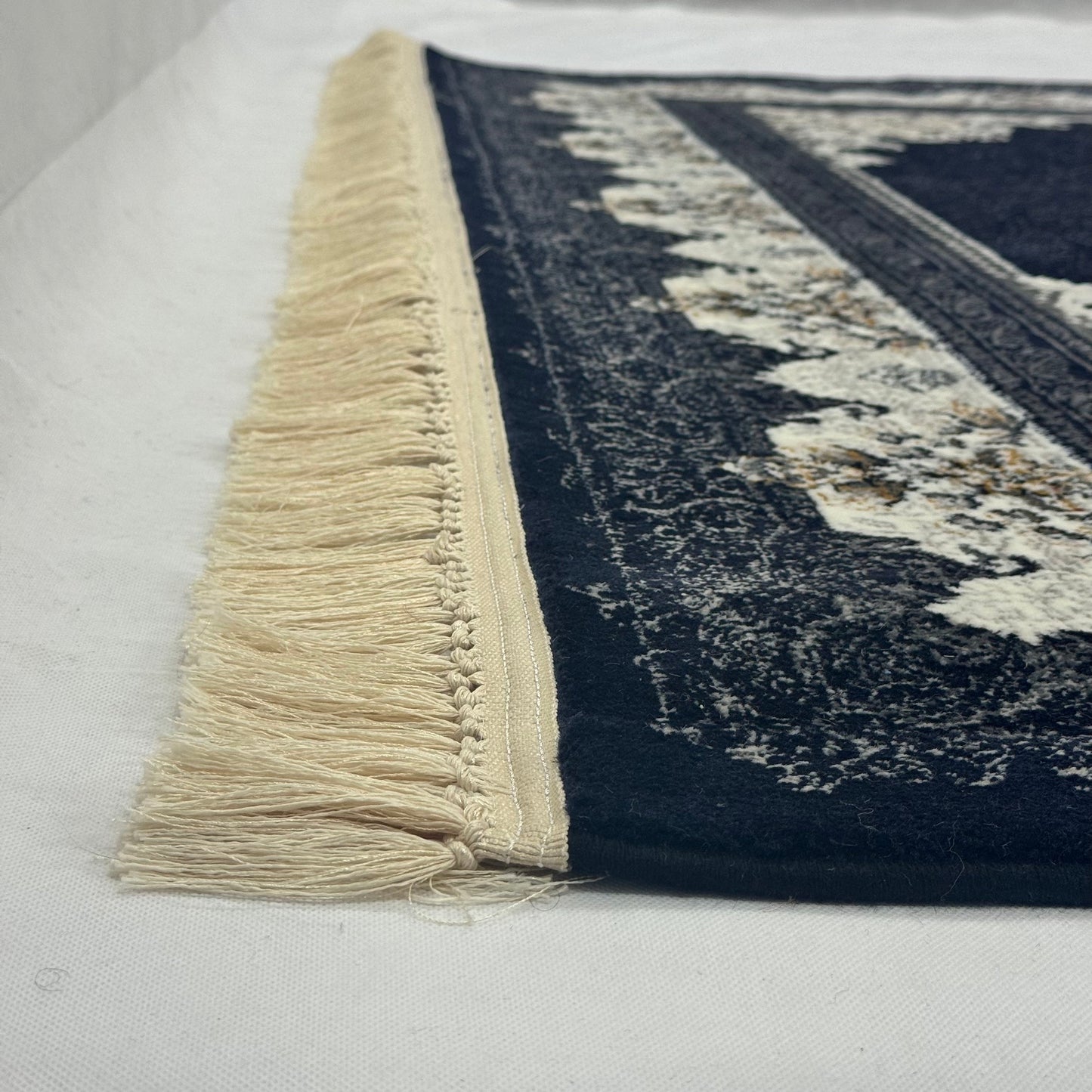 7 ft x 10 ft Navy Persian 700 Reed Acrylic Rug, Nain Medallion Carpet