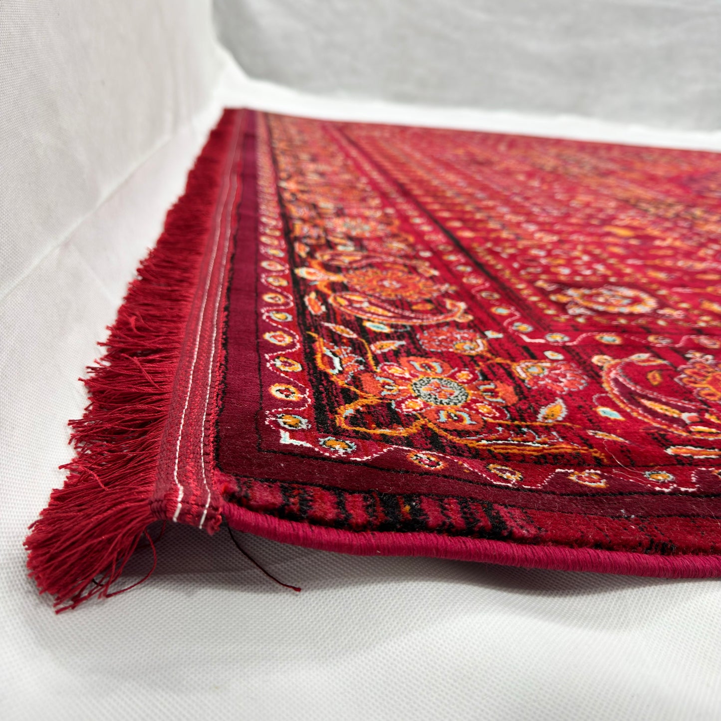 7 ft x 10 ft Red Persian 700 Reed Acrylic Rug, Kashan Medallion Carpet