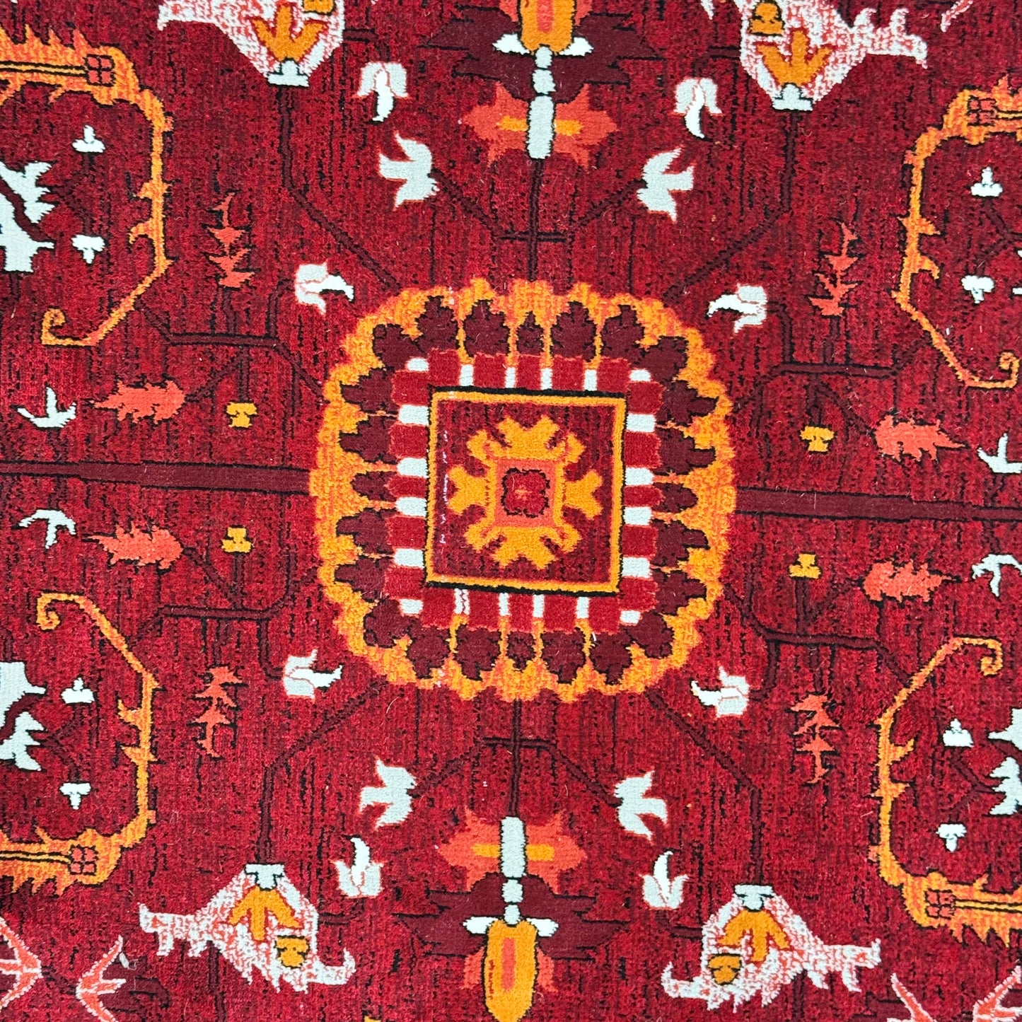 7 ft x 10 ft Red Persian 700 Reed Acrylic Rug, Heriz Geometric Carpet