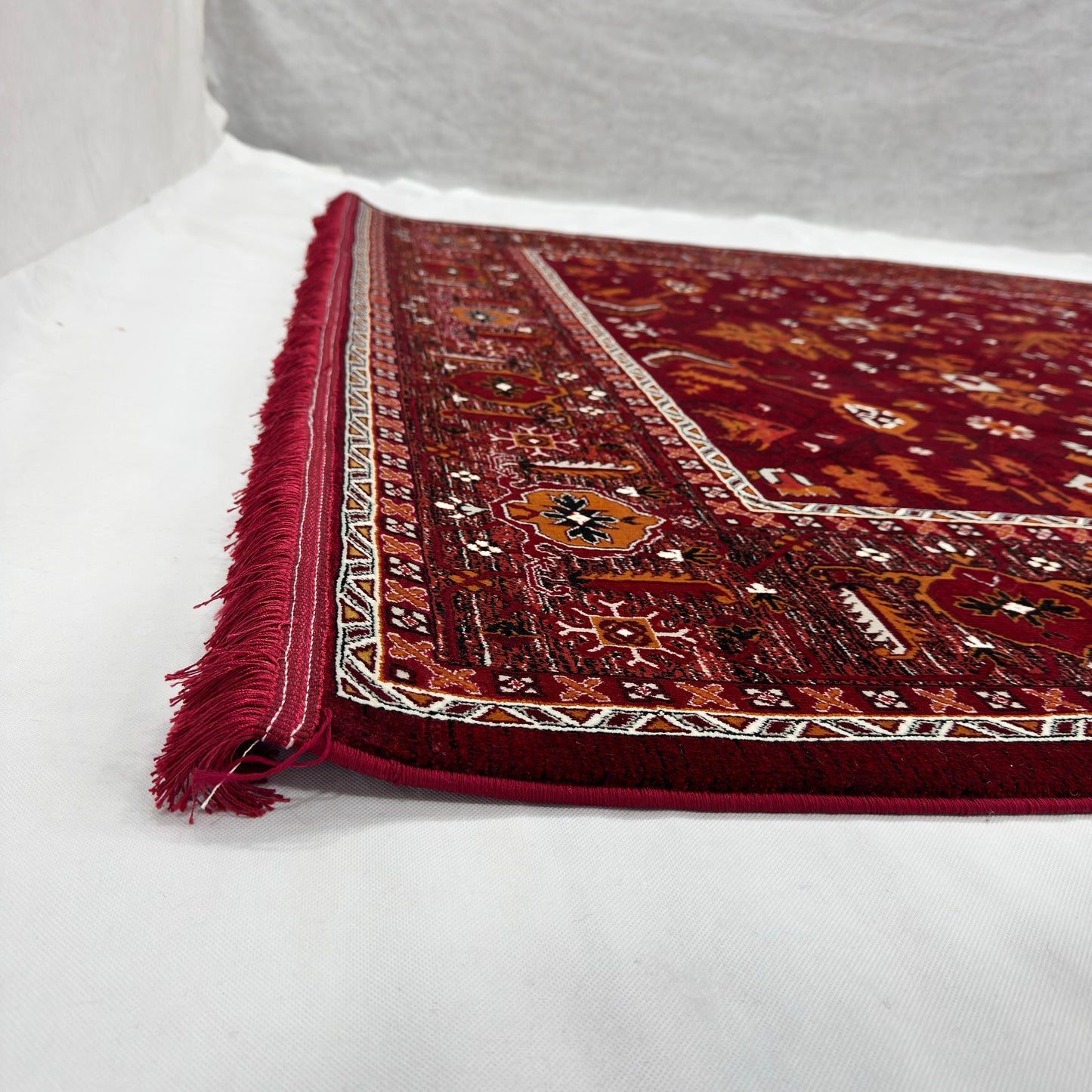 7 ft x 10 ft Red Persian 700 Reed Acrylic Rug, Heriz Geometric Carpet