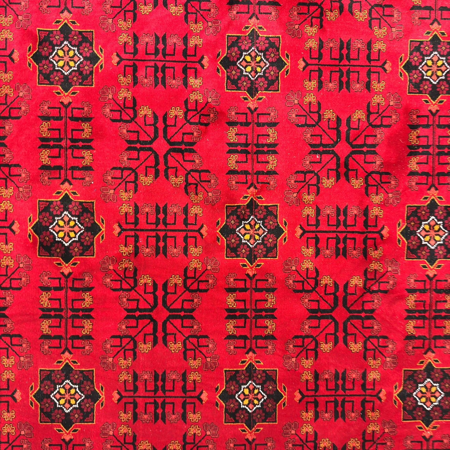 7 ft x 10 ft Red Persian 700 Reed Acrylic Rug, Tribal Geometric Carpet