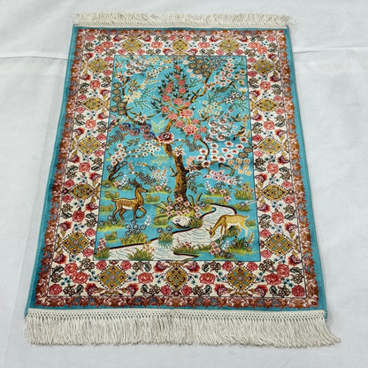 Persian Silk Garden of Paradise Rug 2 ft x 3 ft | 1600 Reed