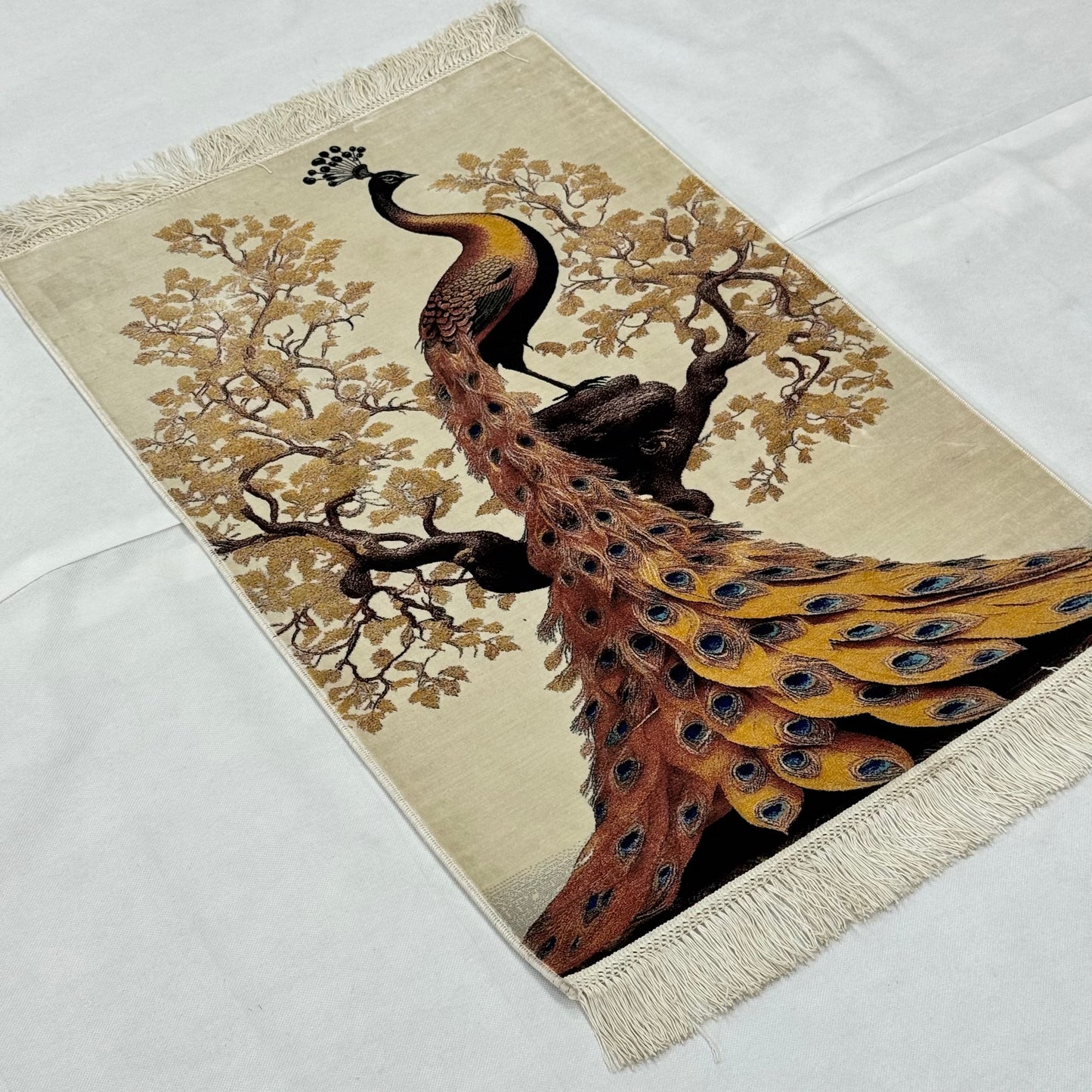 Persian Silk Peacock Rug 2 ft x 3 ft | Pure Silk Abresham | 1600 Reed