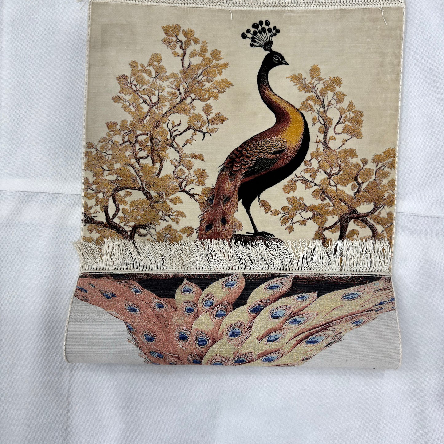 Persian Silk Peacock Rug 2 ft x 3 ft | Pure Silk Abresham | 1600 Reed