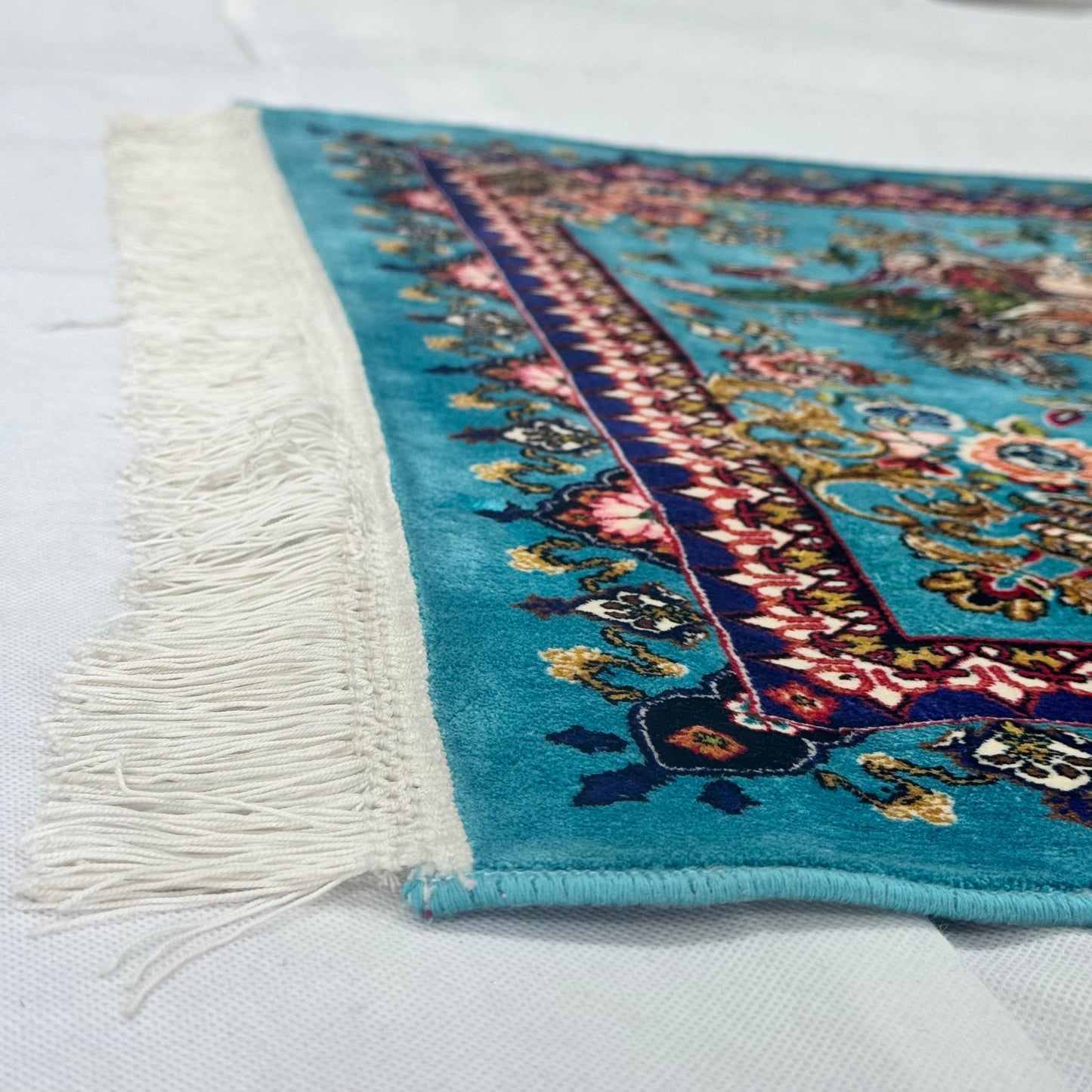 Persian Silk Hunting Scene Rug 2.5 ft x 4 ft | 1600 Reed Abresham