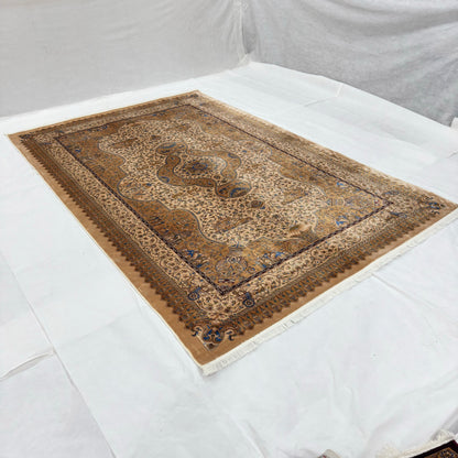 Persian Isfahan Medallion Pure Silk Abresham Rug 7 ft x 10 ft | 1600 Reed
