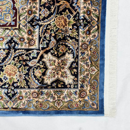 Persian Isfahan Medallion Pure Silk Abresham Rug 7 ft x 10 ft | 1600 Reed