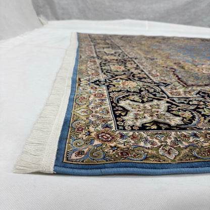 Persian Isfahan Medallion Pure Silk Abresham Rug 7 ft x 10 ft | 1600 Reed
