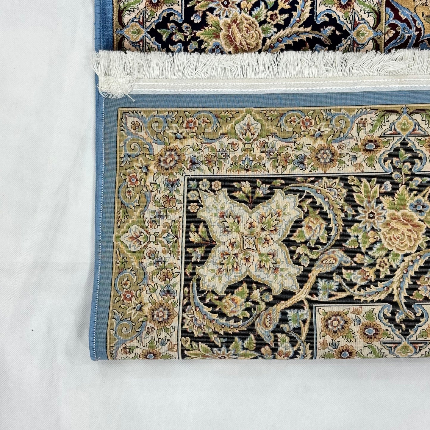Persian Isfahan Medallion Pure Silk Abresham Rug 7 ft x 10 ft | 1600 Reed