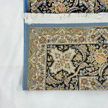 Persian Isfahan Medallion Pure Silk Abresham Rug 7 ft x 10 ft | 1600 Reed