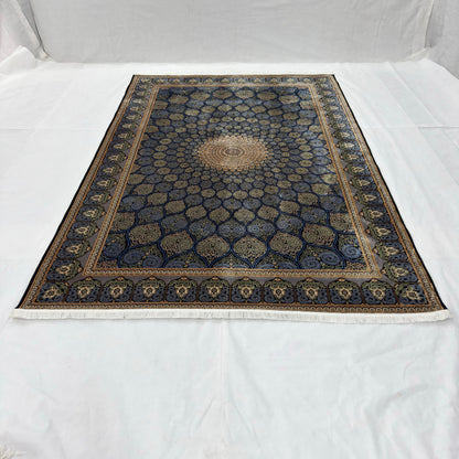 Persian Shah Abbasi Medallion Silk Rug 7 ft x 10 ft | Pure Silk Abresham 1600