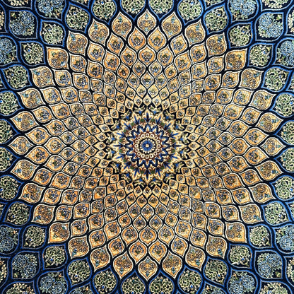 Persian Shah Abbasi Medallion Silk Rug 7 ft x 10 ft | Pure Silk Abresham 1600