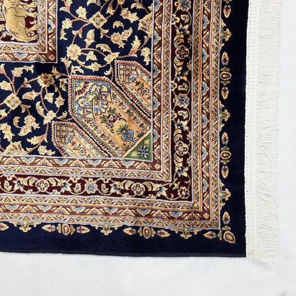 Persian Isfahan Medallion Pure Silk Abresham Rug 7 ft x 10 ft | 1600 Reed