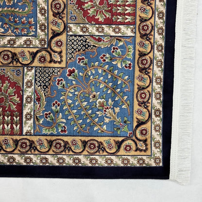 Persian Khamseh Garden Panel Pure Silk Abresham Rug 7 ft x 10 ft | 1600