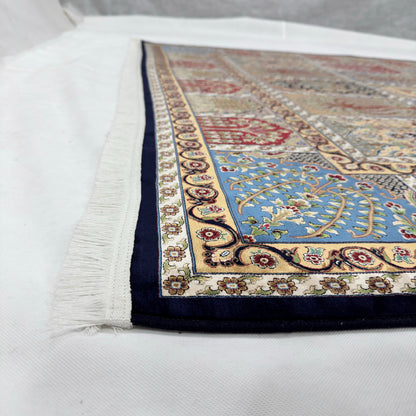 Persian Khamseh Garden Panel Pure Silk Abresham Rug 7 ft x 10 ft | 1600