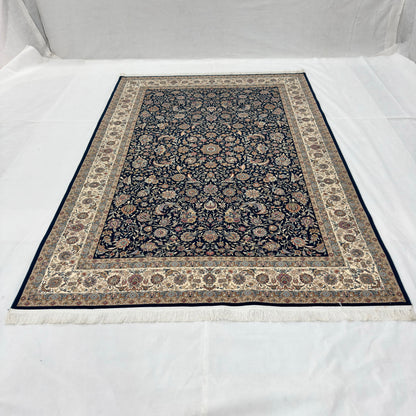 Persian Isfahan Arabesque Pure Silk Abresham Rug 7 ft x 10 ft | 1600 Reed