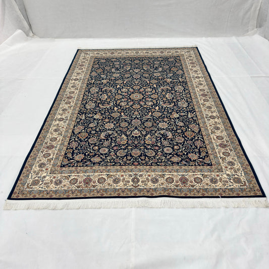 Persian Isfahan Arabesque Pure Silk Abresham Rug 7 ft x 10 ft | 1600 Reed