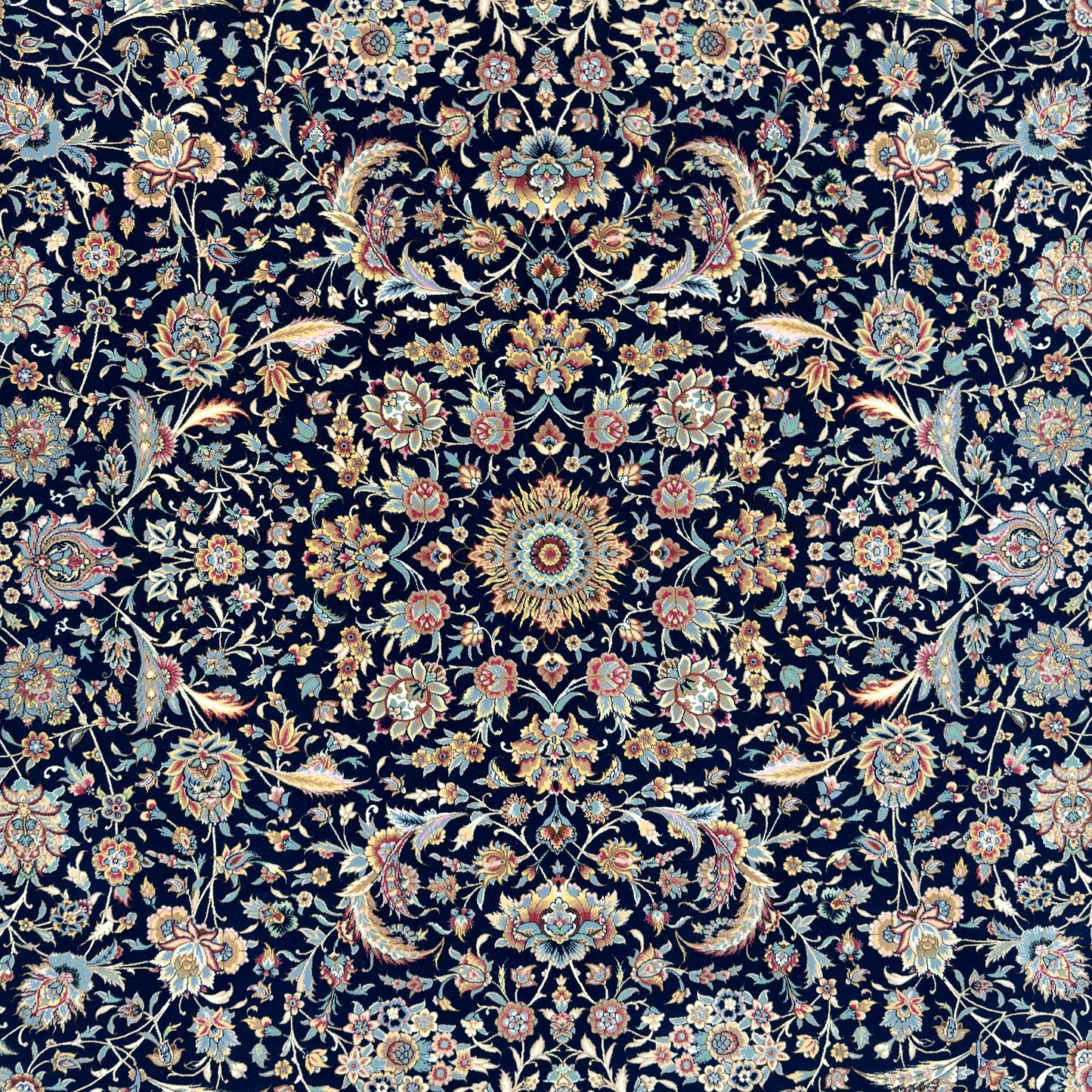 Persian Isfahan Arabesque Pure Silk Abresham Rug 7 ft x 10 ft | 1600 Reed