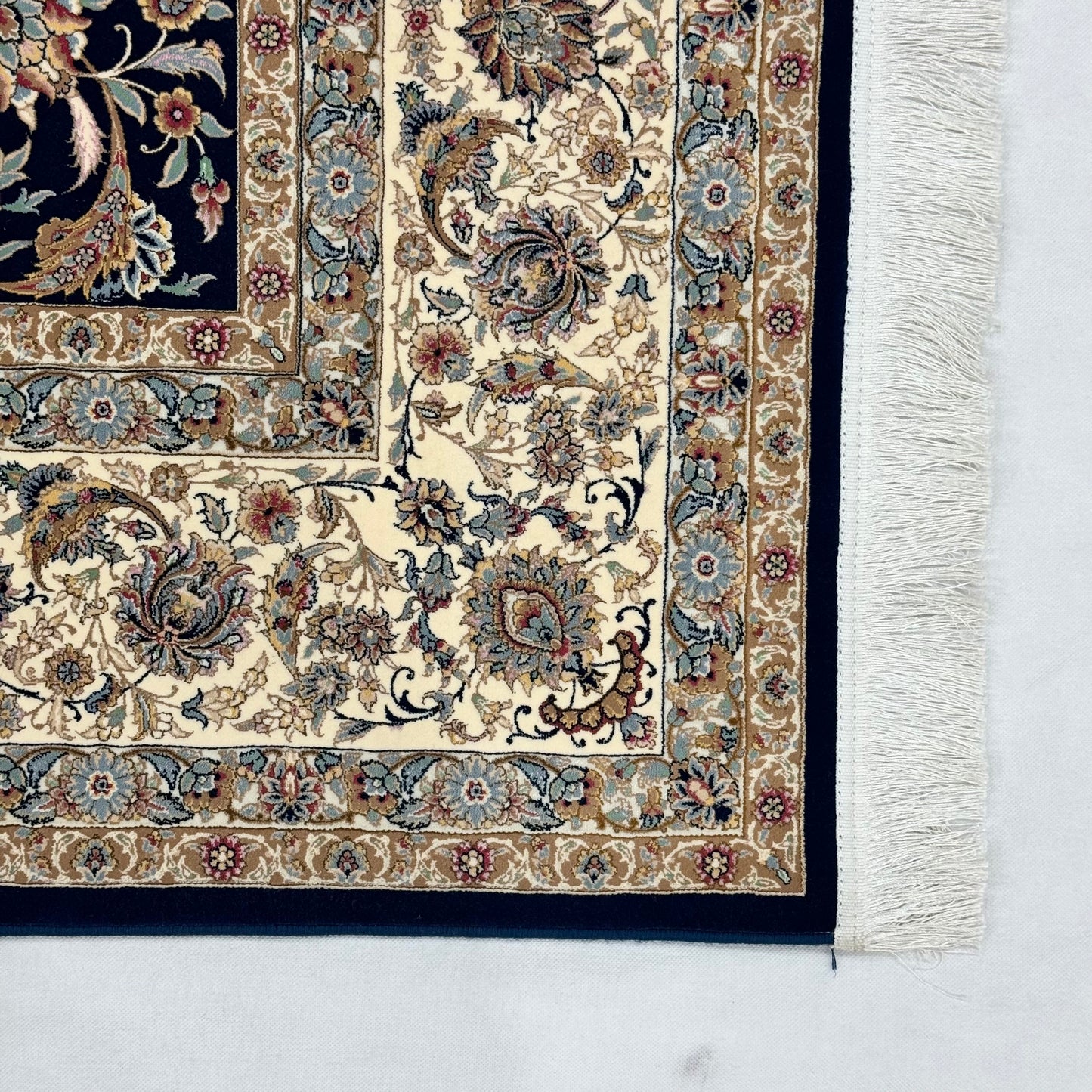 Persian Isfahan Arabesque Pure Silk Abresham Rug 7 ft x 10 ft | 1600 Reed