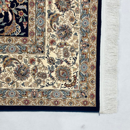 Persian Isfahan Arabesque Pure Silk Abresham Rug 7 ft x 10 ft | 1600 Reed