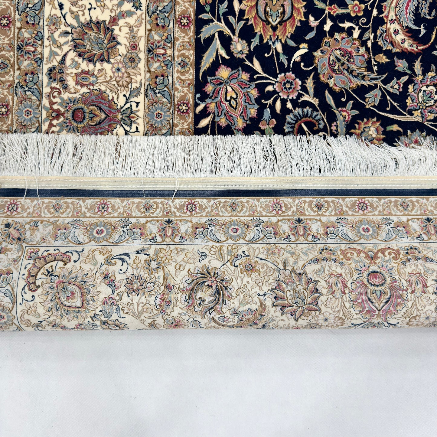 Persian Isfahan Arabesque Pure Silk Abresham Rug 7 ft x 10 ft | 1600 Reed