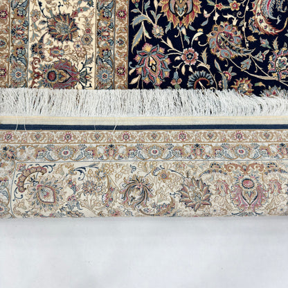 Persian Isfahan Arabesque Pure Silk Abresham Rug 7 ft x 10 ft | 1600 Reed