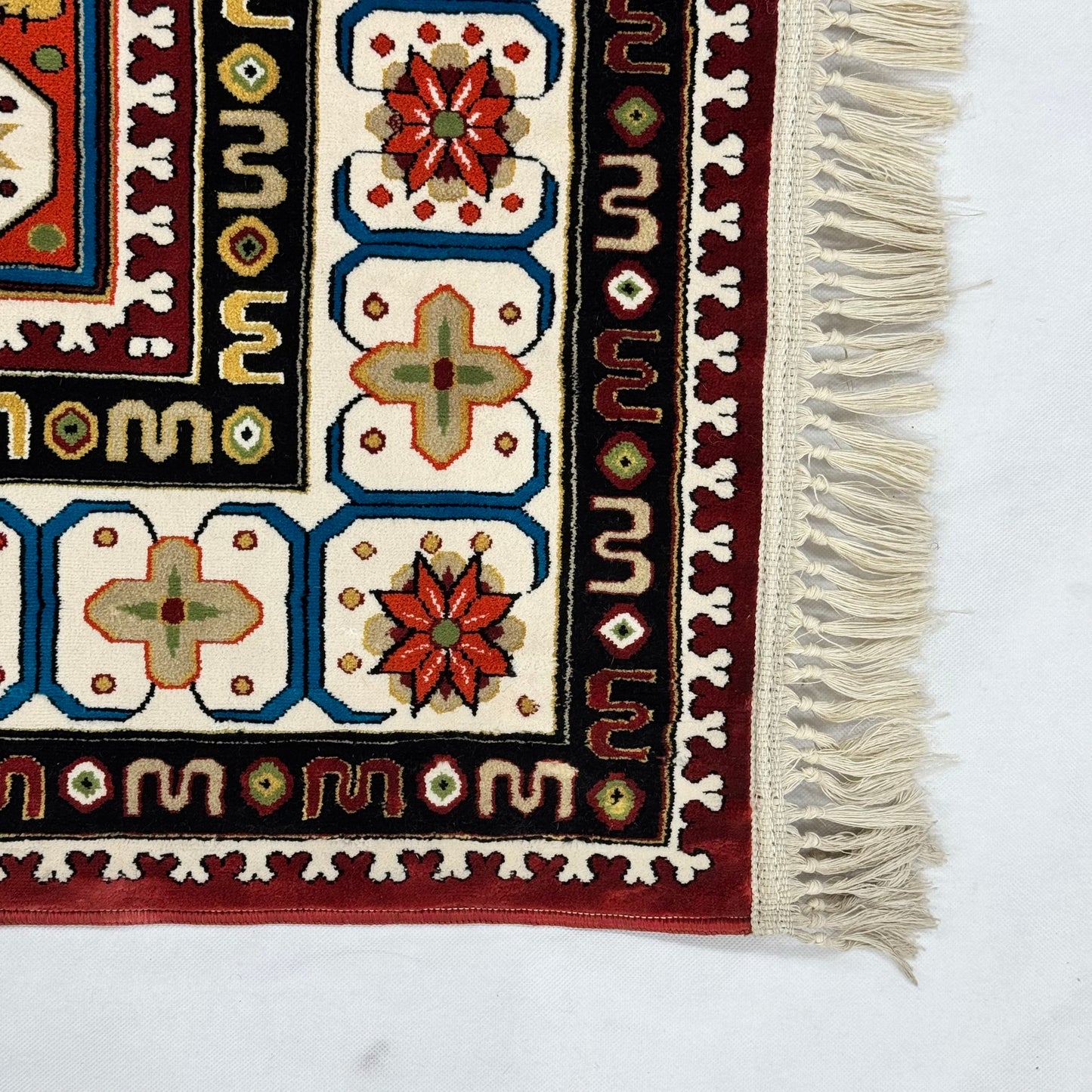 7 ft x 10 ft Red Persian 1200 Reed Acrylic Rug, Qashqai Geometric Carpet