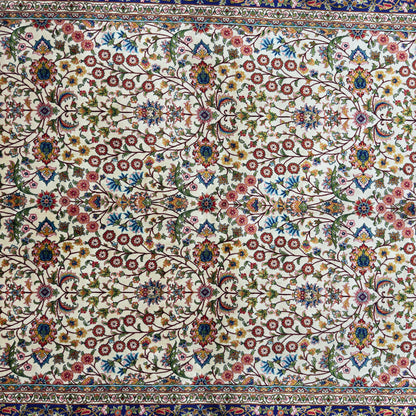 Persian Silk Floral Garden 5 ft x 8 ft | 1600 Reed Pure Silk Abresham Rug