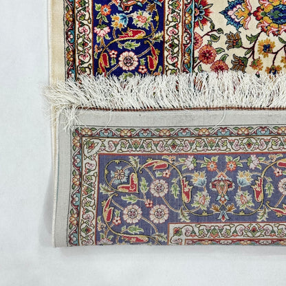 Persian Silk Floral Garden 5 ft x 8 ft | 1600 Reed Pure Silk Abresham Rug