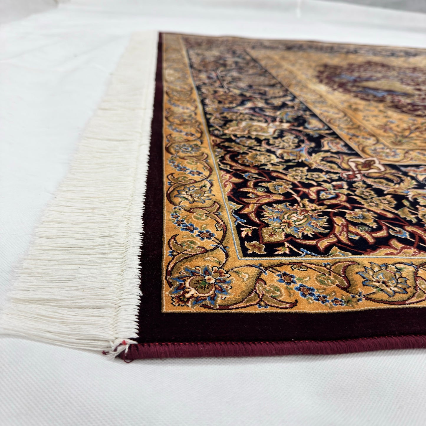 Persian Silk Abresham Rug 5 ft x 8 ft | 1600 Reed Iranian Floral Design