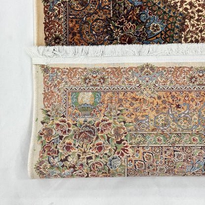 Persian Silk Abresham Medallion Rug 5 ft x 8 ft | 1600 Reed Machine-Made