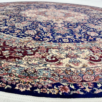 Persian Silk Round Rug 6.5 ft x 6.5 ft | Isfahan Medallion 1600 Reed