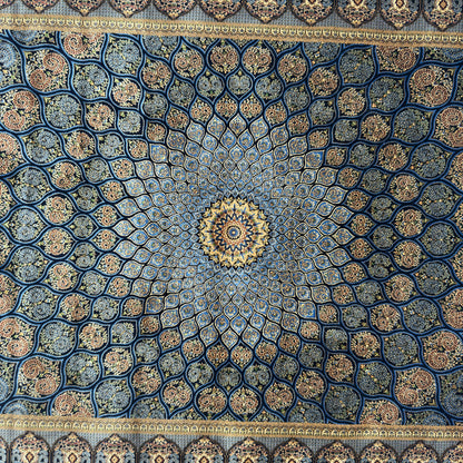 Persian Silk Medallion Rug 4 ft x 6 ft | 1600 Reed Pure Silk Abresham