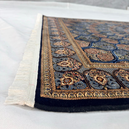 Persian Silk Medallion Rug 4 ft x 6 ft | 1600 Reed Pure Silk Abresham