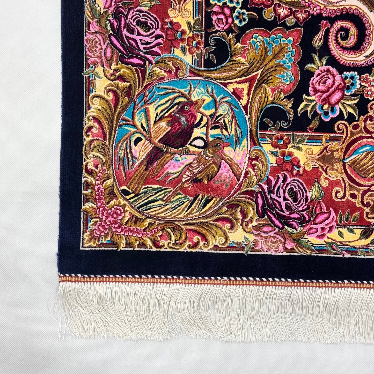 Persian Silk Qajar Pictorial Rug 3 ft x 5 ft | 1600 Reeds