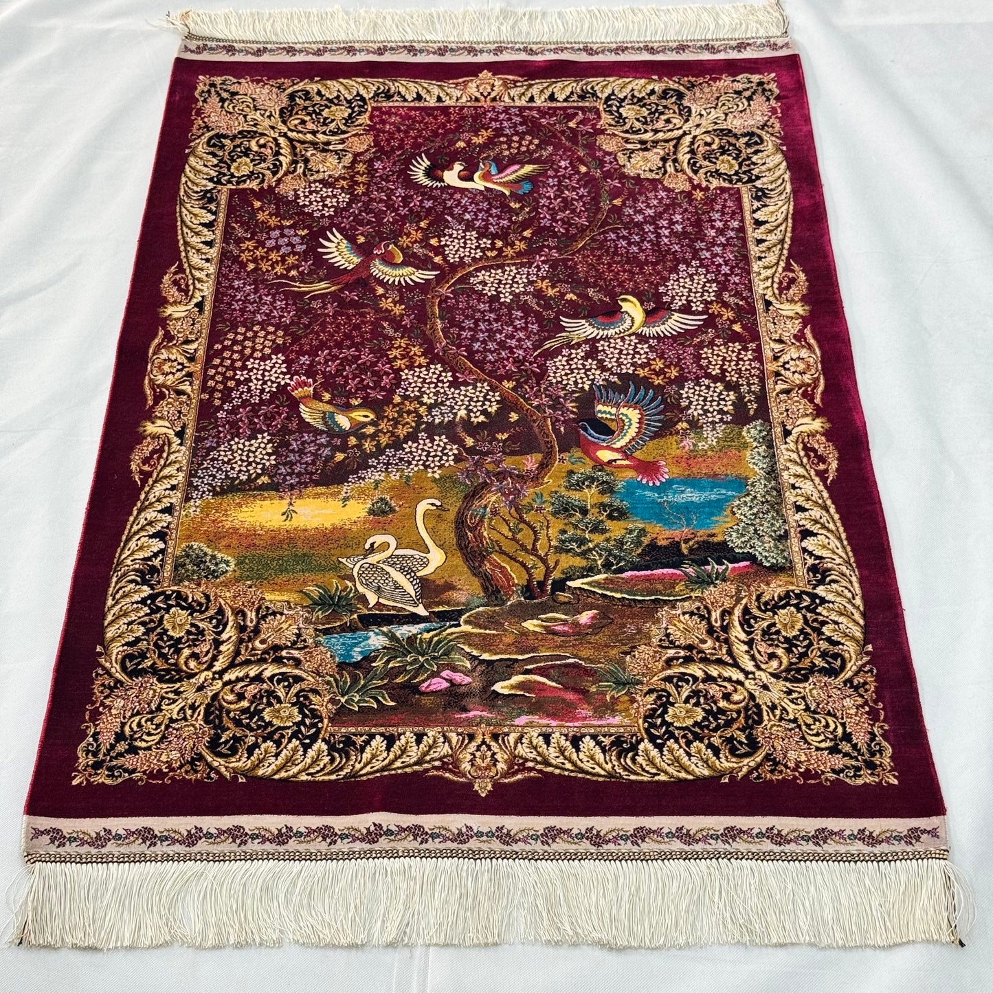 Persian Silk Bird of Paradise Rug 2.5 ft x 4 ft | 1600 Reeds Iranian