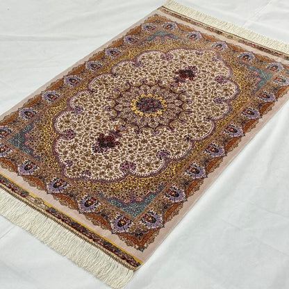 Persian Silk Tabriz Rug 2.5 ft x 4 ft | Pure Silk Abresham 1600 Reed