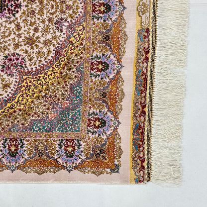 Persian Silk Tabriz Rug 2.5 ft x 4 ft | Pure Silk Abresham 1600 Reed