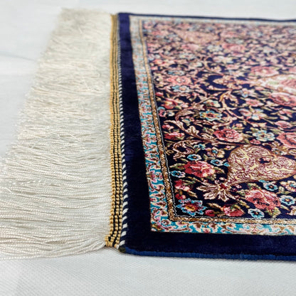 Persian Silk Floral Medallion Rug 2 ft x 3 ft | 1600 Reed Iranian Abresham