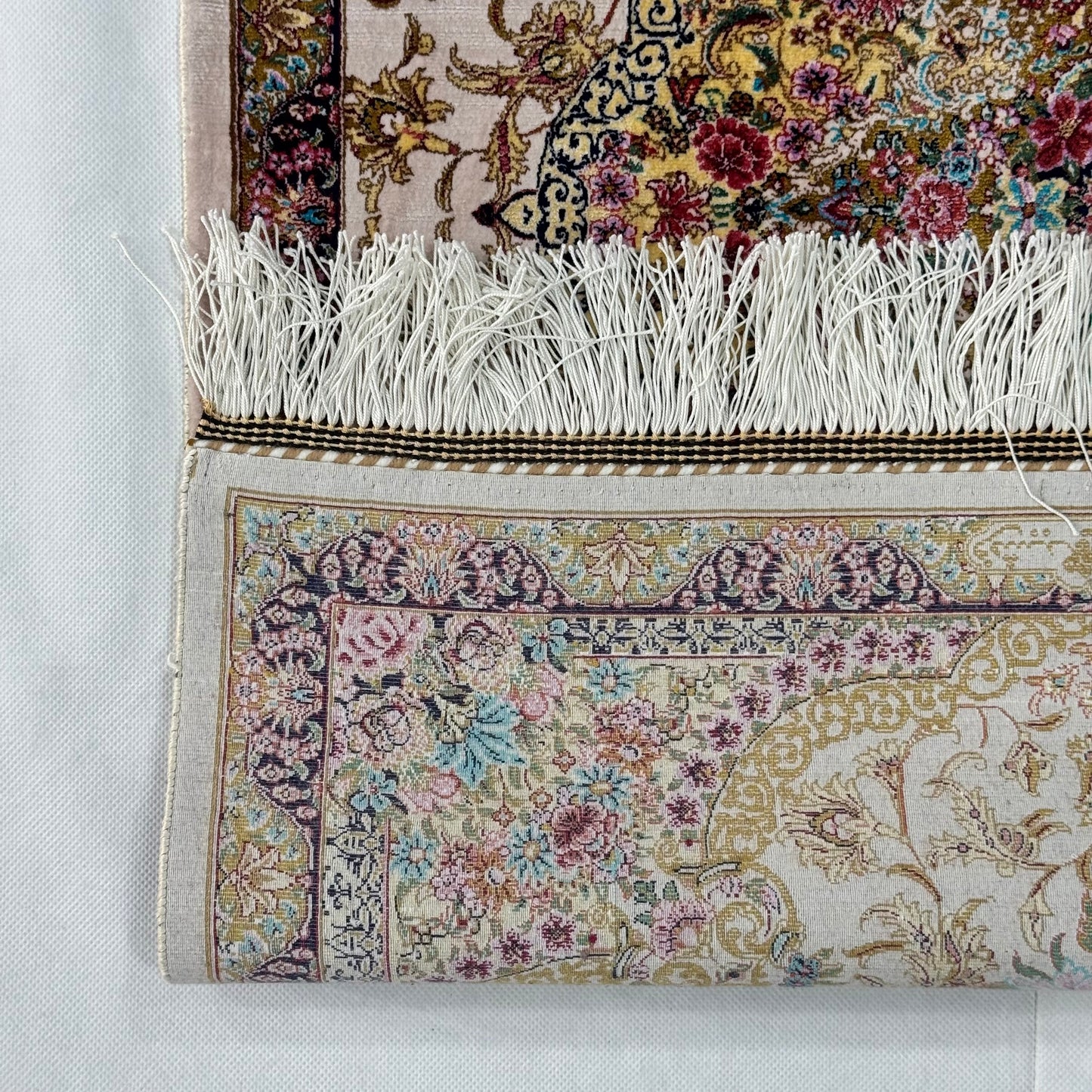 Persian Silk Floral Medallion Rug 2 ft x 3 ft | 1600 Reed Iranian Abresham
