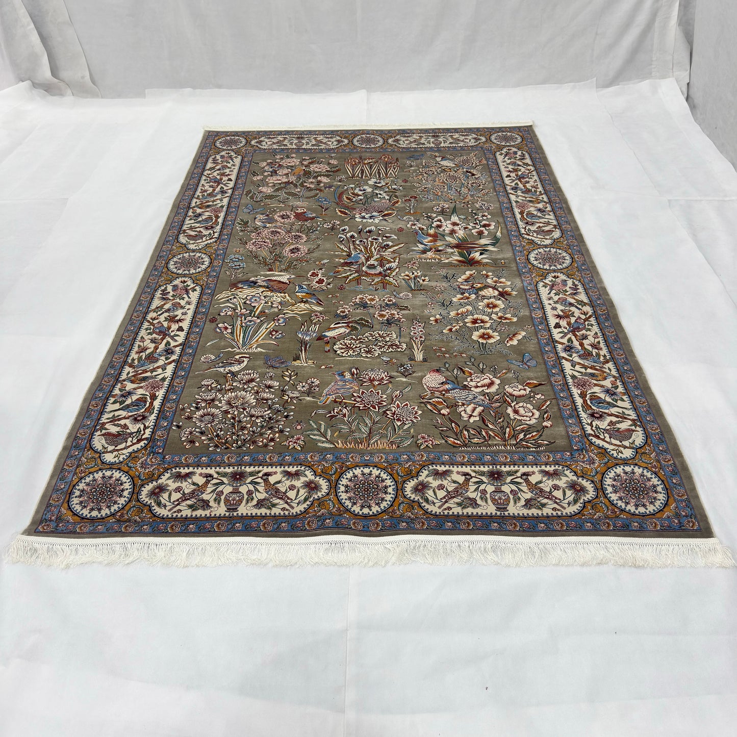 Persian Silk Garden of Paradise Rug 7 ft x 10 ft | 1600 Reed Pure Silk