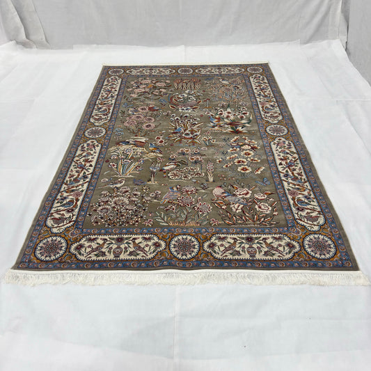 Persian Silk Garden of Paradise Rug 7 ft x 10 ft | 1600 Reed Pure Silk
