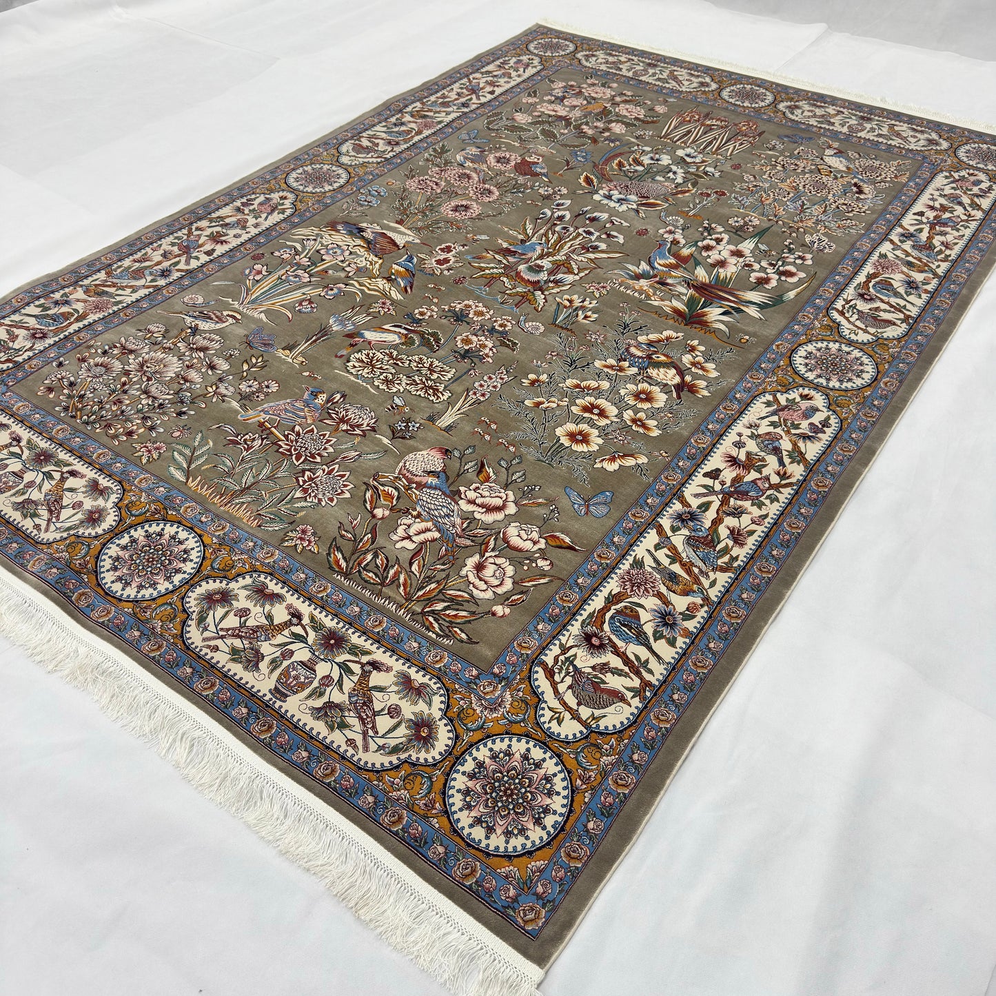 Persian Silk Garden of Paradise Rug 7 ft x 10 ft | 1600 Reed Pure Silk