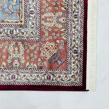 Persian Garden Silk Rug 7 ft x 10 ft | 1600 Reed Pure Silk Abresham