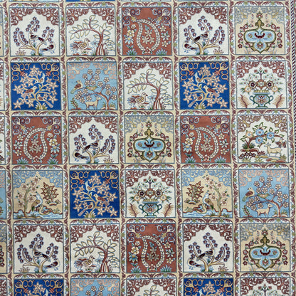 Persian Garden Silk Rug 7 ft x 10 ft | 1600 Reed Pure Silk Abresham